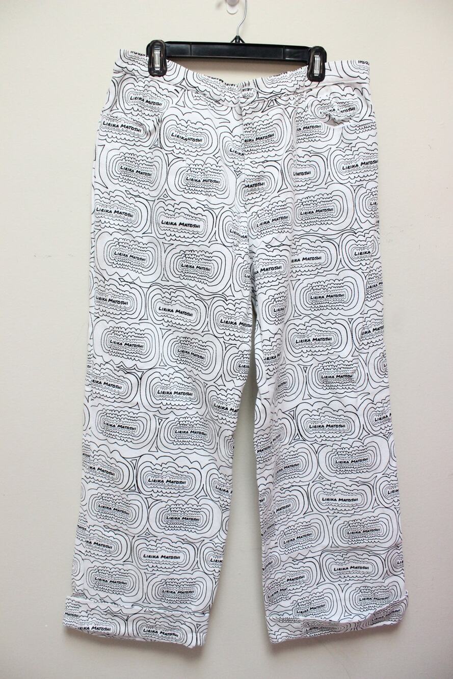 Lirika Matoshi White Pattern Logo Denim Straight Jeans Size XL